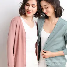 Women Long Sleeve Knit Sweater V Neck Plus Size — feature 17