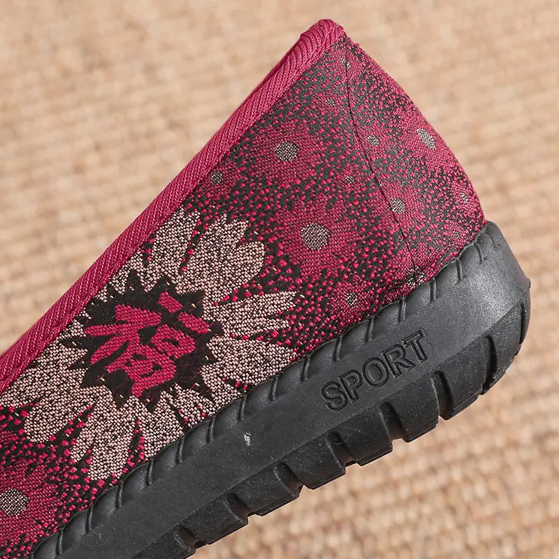 Women's Maroon Embroidered Knot Shoes Large 42 - Image 5