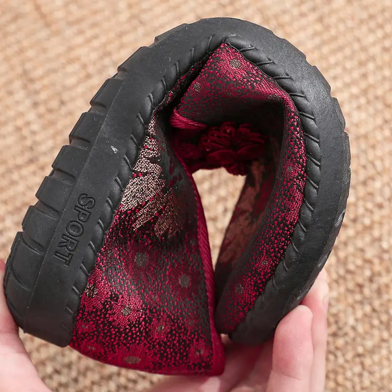 Women's Maroon Embroidered Knot Shoes Large 42 - Image 6