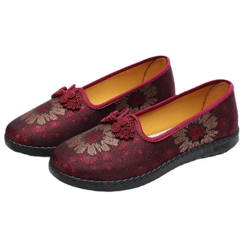 Women's Maroon Embroidered Knot Shoes Large 42 - Image 7