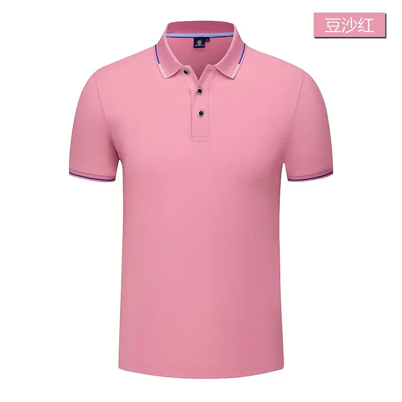 Men Light Blue Silk Cotton Polo T-Shirt Short Sleeve