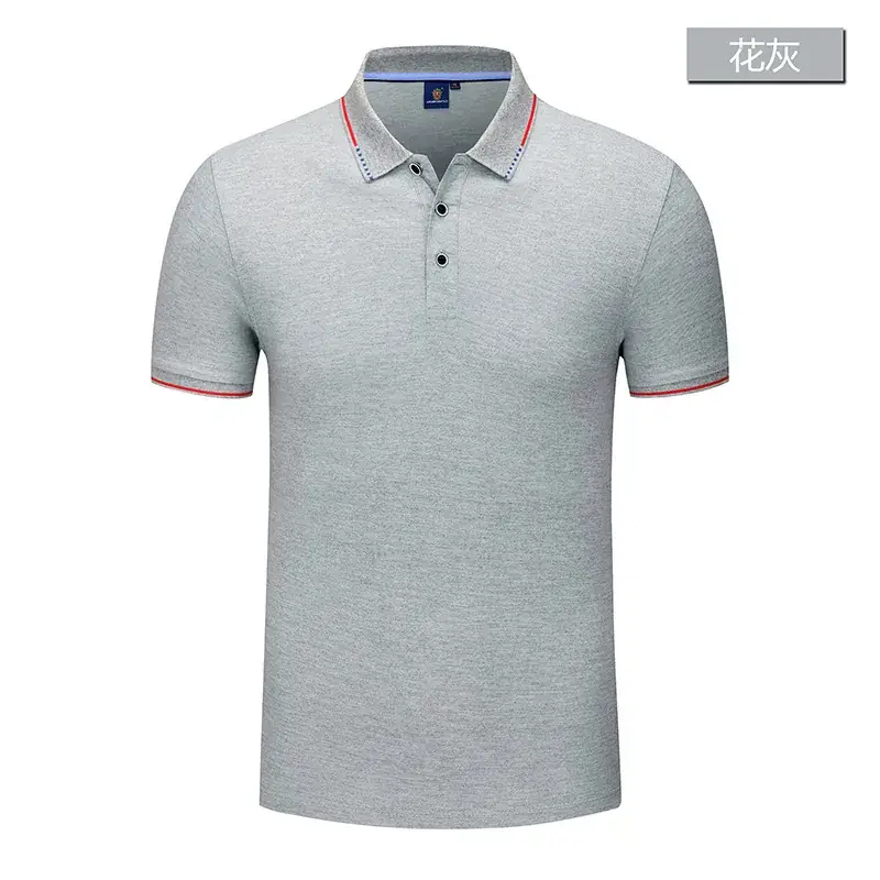 Men Light Blue Silk Cotton Polo T-Shirt Short Sleeve