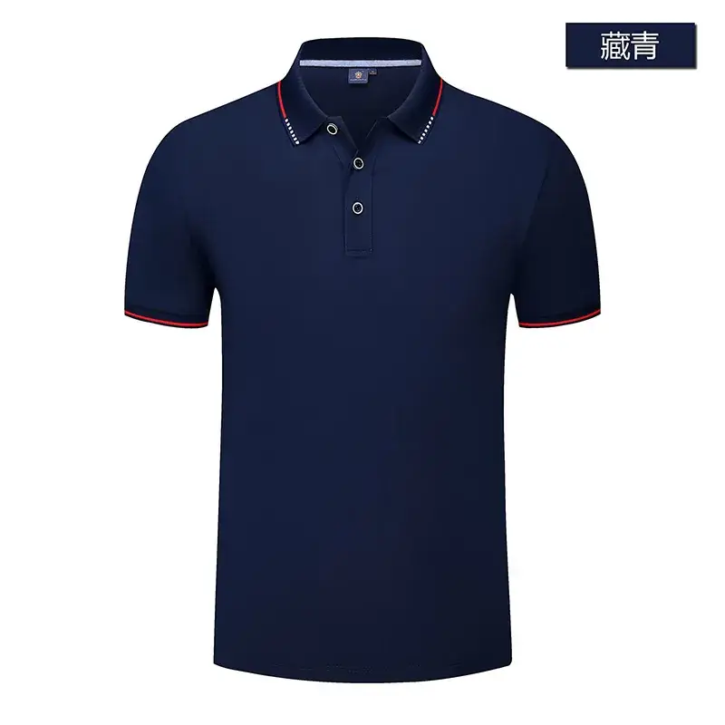 Men Light Blue Silk Cotton Polo T-Shirt Short Sleeve