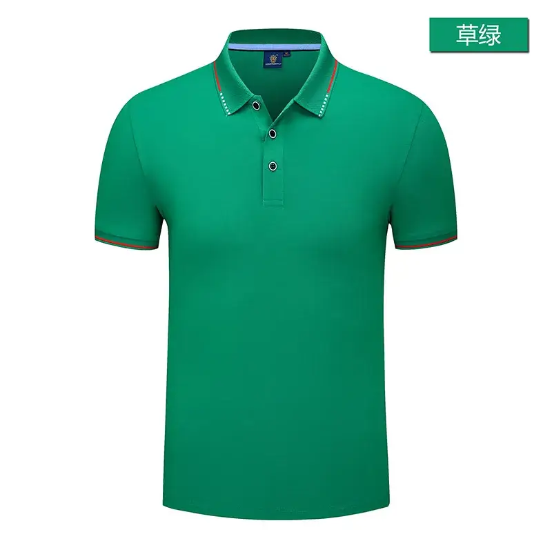Men Light Blue Silk Cotton Polo T-Shirt Short Sleeve
