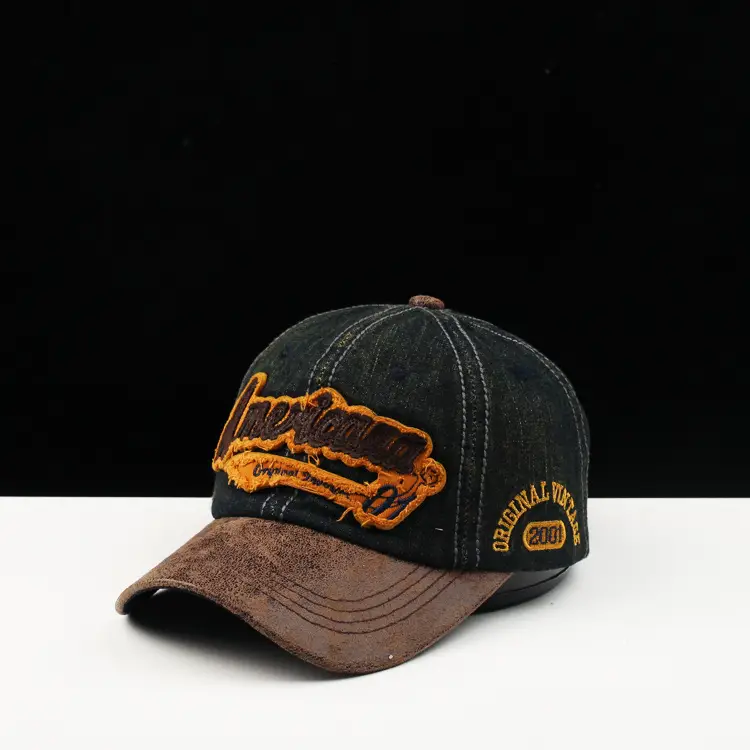 Men's Wash Denim Sun Hat Navy Spring Summer — feature 1