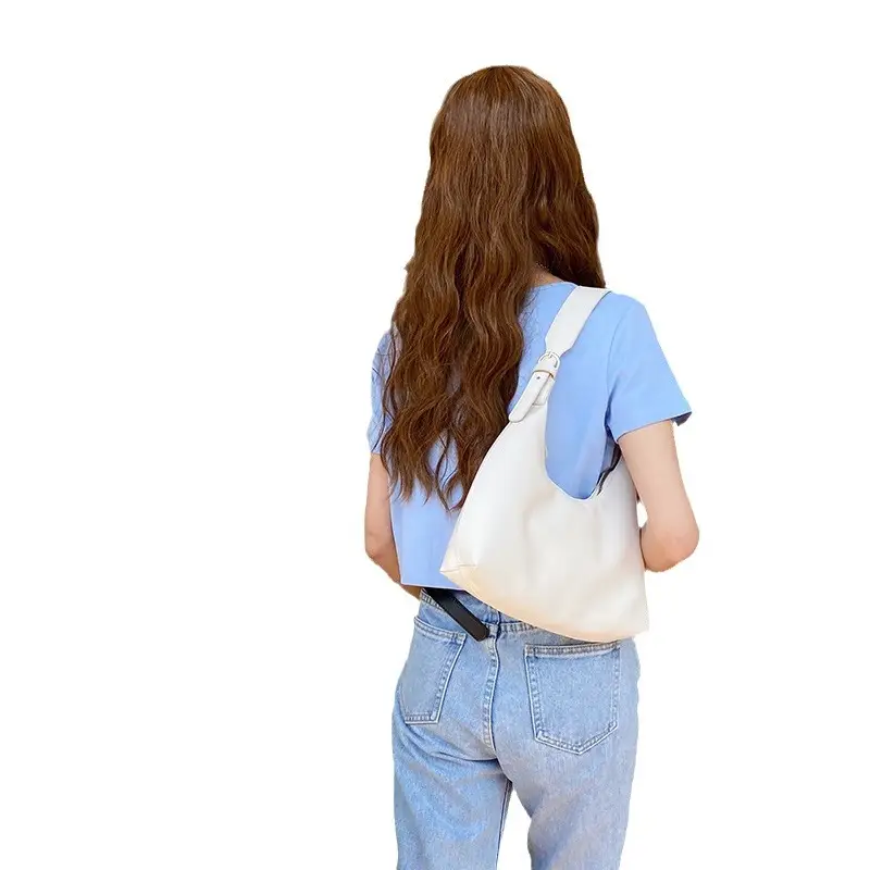 2025 Korean Style Women's Baguette Bag Milk Tea Color