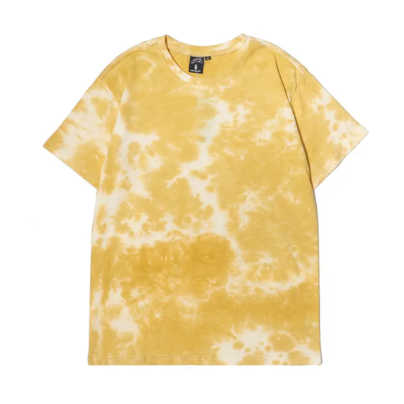 Men Tie-Dye Short Sleeve T-Shirt Brown White 2023 - Image 13