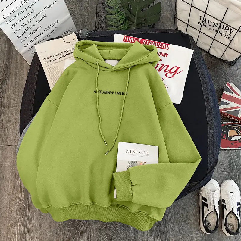 Black Fleece Hoodie for Women Long Sleeve Casual Wear