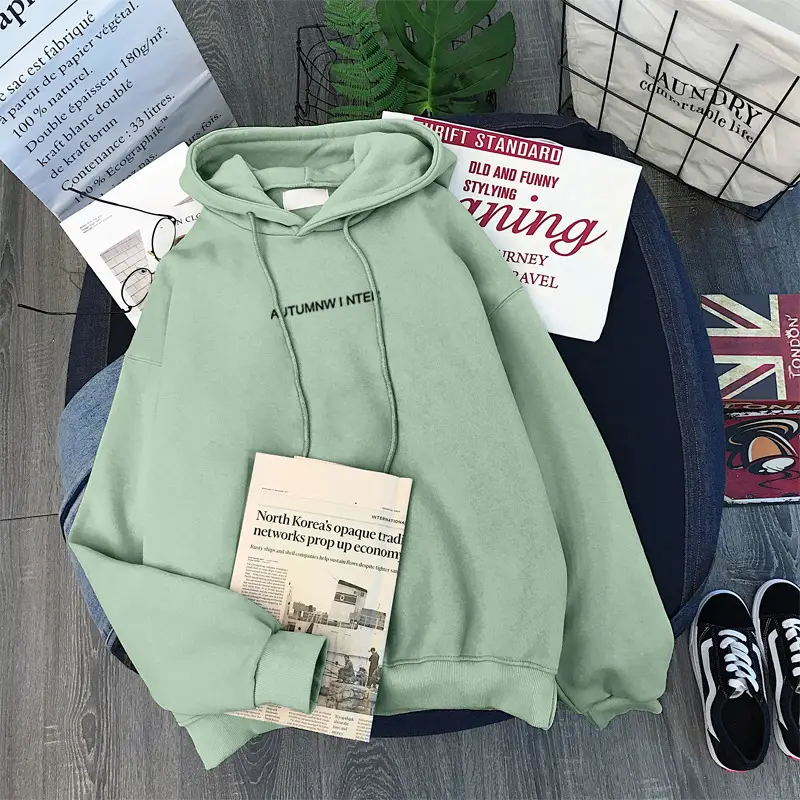 Black Fleece Hoodie for Women Long Sleeve Casual Wear — feature 3