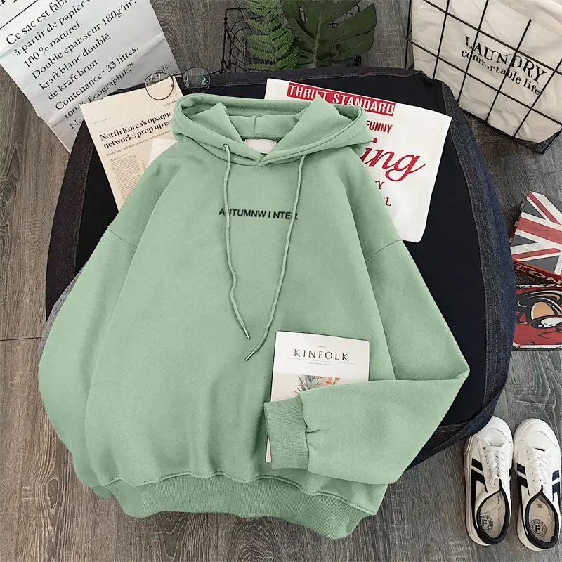 Black Fleece Hoodie for Women Long Sleeve Casual Wear