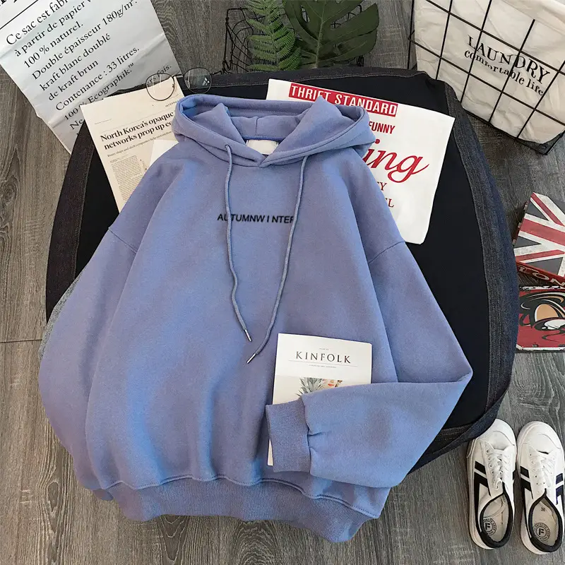Black Fleece Hoodie for Women Long Sleeve Casual Wear