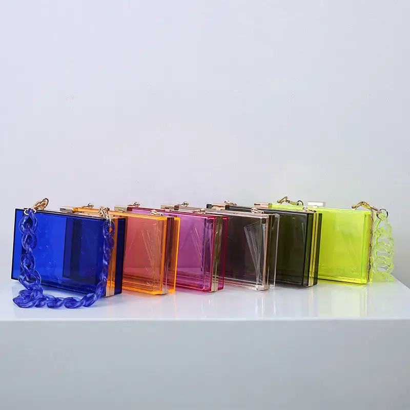 Yellow Acrylic Chain Crossbody Bag for Women - Image 9
