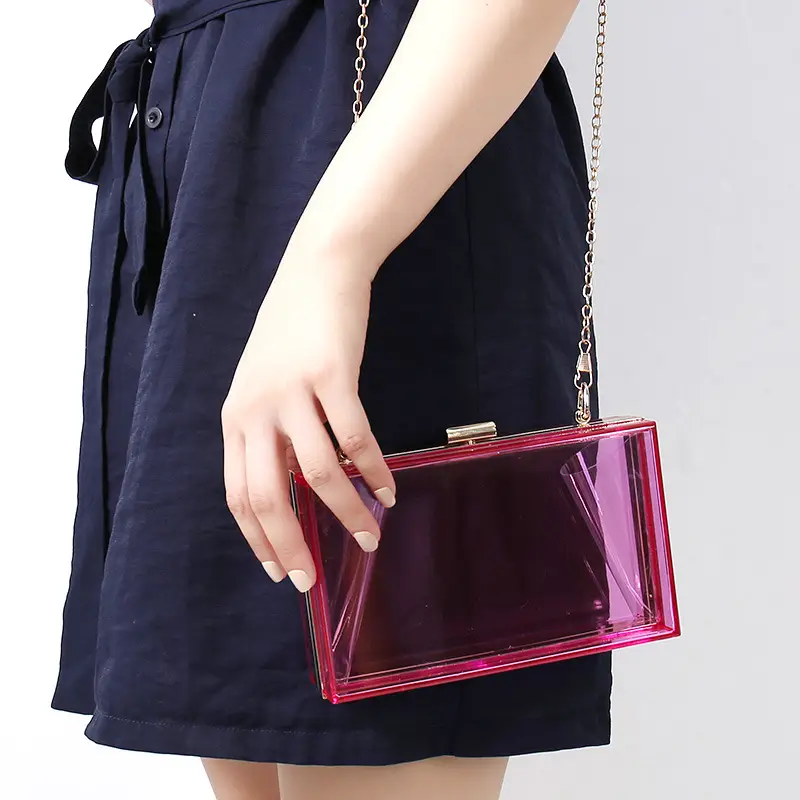Yellow Acrylic Chain Crossbody Bag for Women - Image 10
