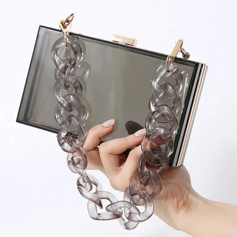 Yellow Acrylic Chain Crossbody Bag for Women - Image 11
