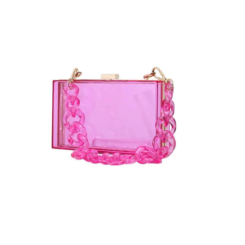 Yellow Acrylic Chain Crossbody Bag for Women - Image 12