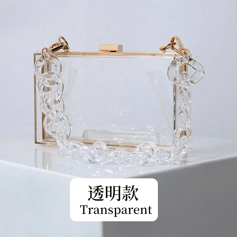 Yellow Acrylic Chain Crossbody Bag for Women - Image 2