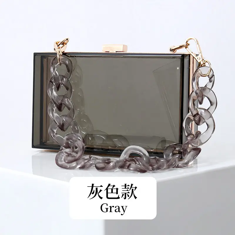 Yellow Acrylic Chain Crossbody Bag for Women - Image 4