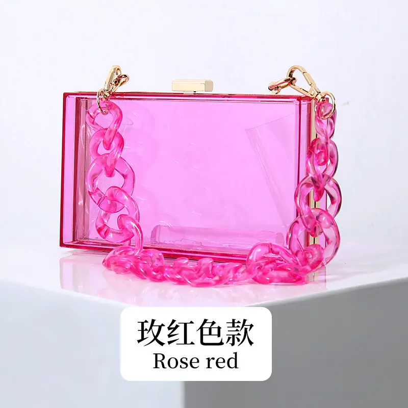 Yellow Acrylic Chain Crossbody Bag for Women - Image 5