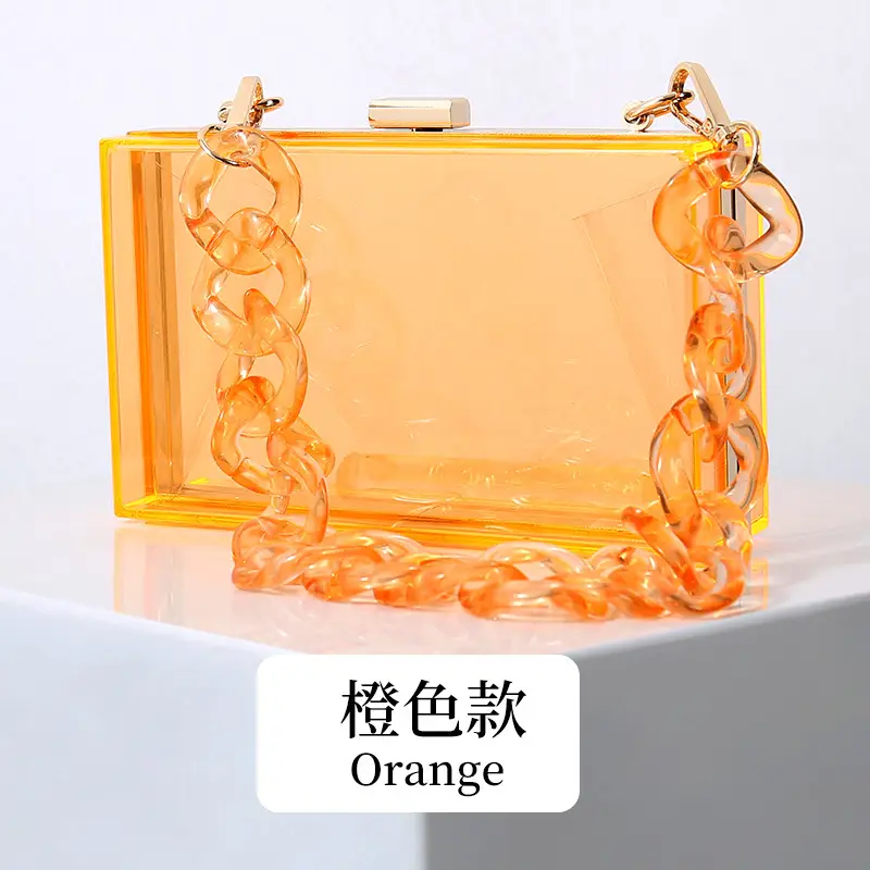 Yellow Acrylic Chain Crossbody Bag for Women - Image 7