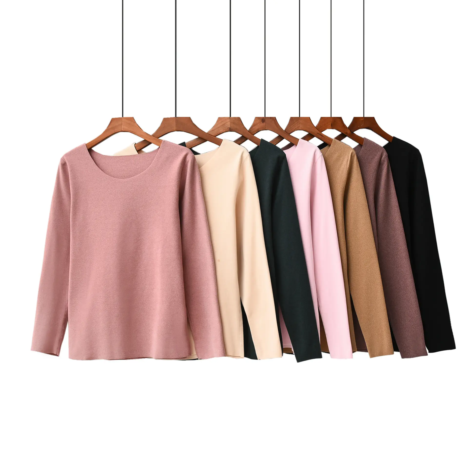Black Velvet Crewneck T-Shirt for Women