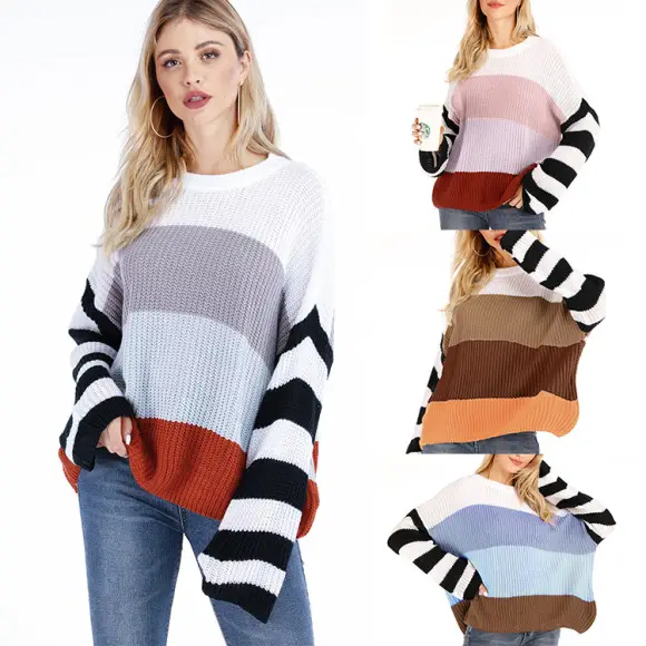 Women Striped Knit Pullover Sweater 2026 Winter — feature 8