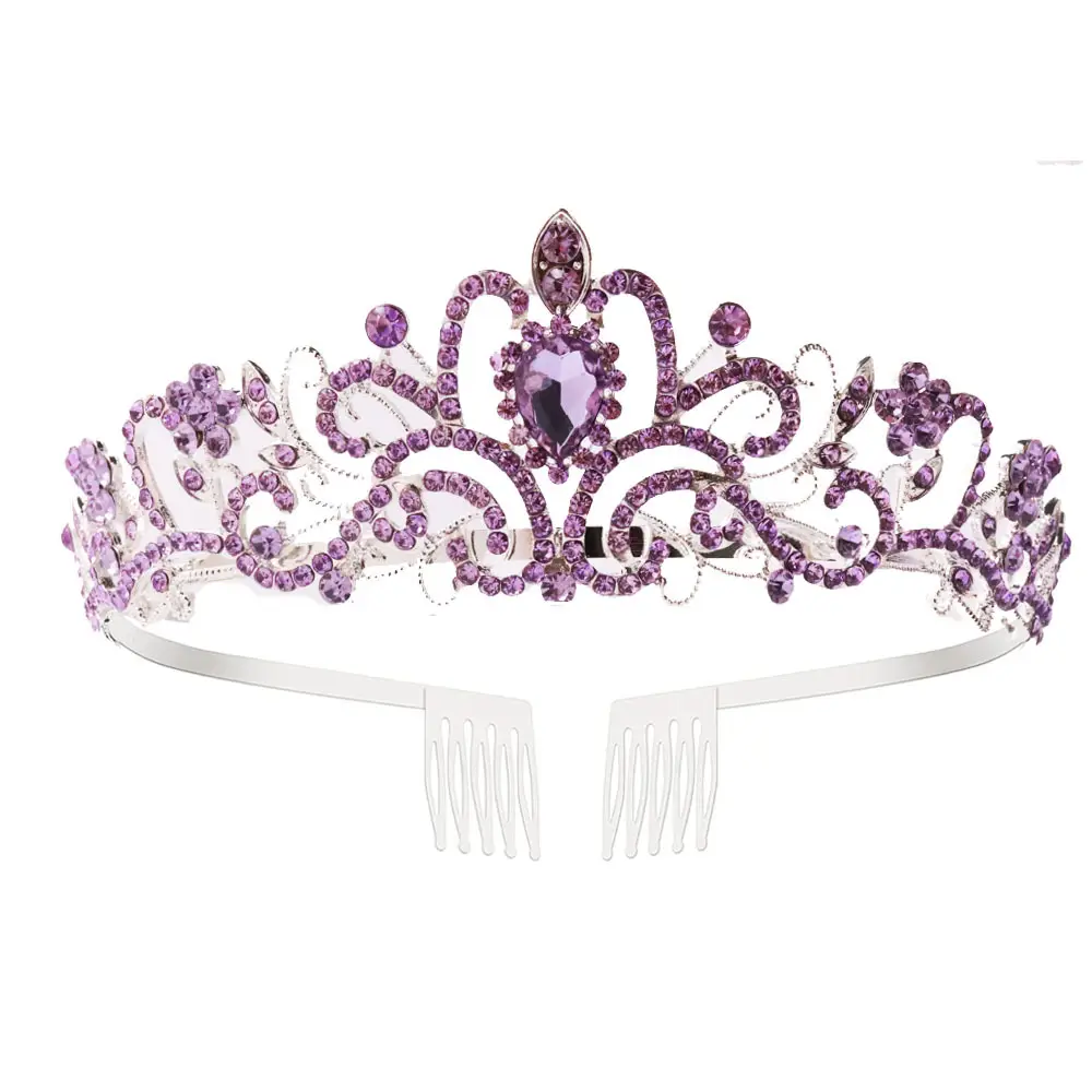 Rose Gold Bridal Crown Headdress with Crystal Accents - Image 9