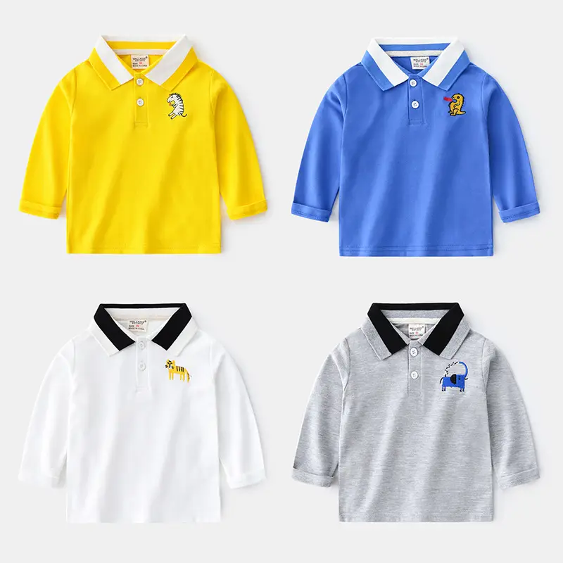 Blue Boys One Piece Polo T-Shirt with One Piece Design