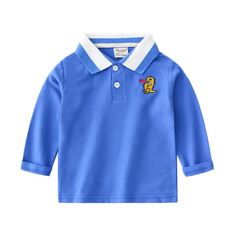 Blue Boys One Piece Polo T-Shirt with One Piece Design
