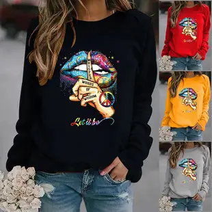 Women Pink Leopard Heart Crewneck Sweatshirt — feature 12