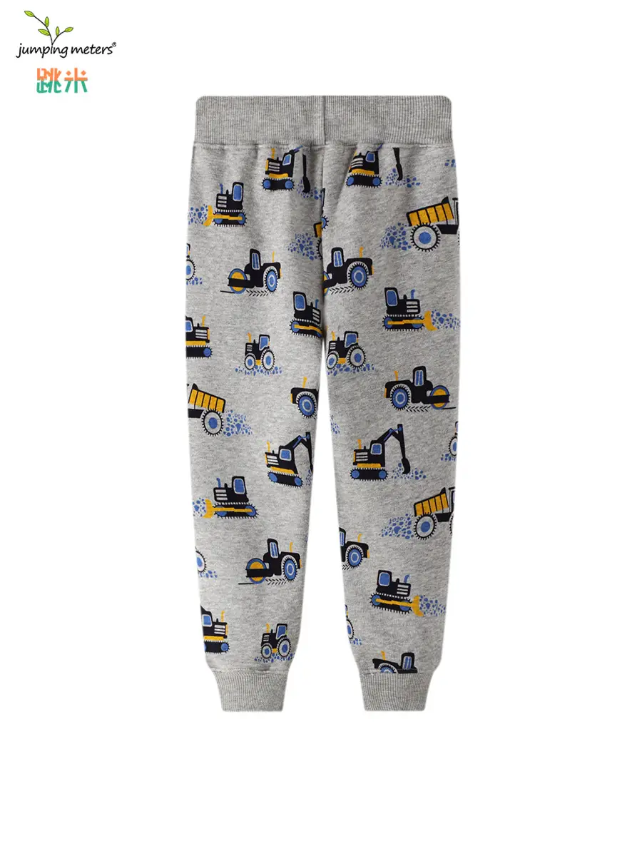 2025 Kids Knitted Trousers Gray Car Print - Image 3