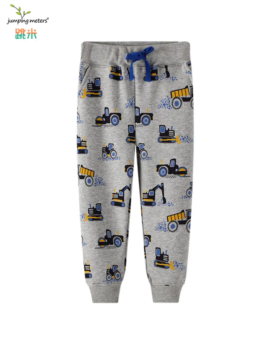 2025 Kids Knitted Trousers Gray Car Print - Image 6