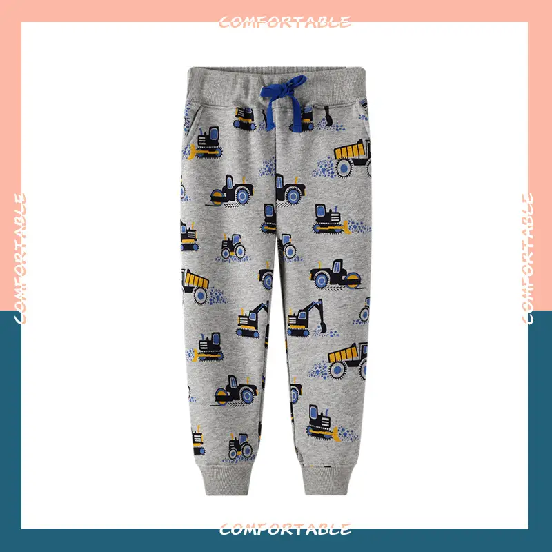 2025 Kids Knitted Trousers Gray Car Print β feature 2