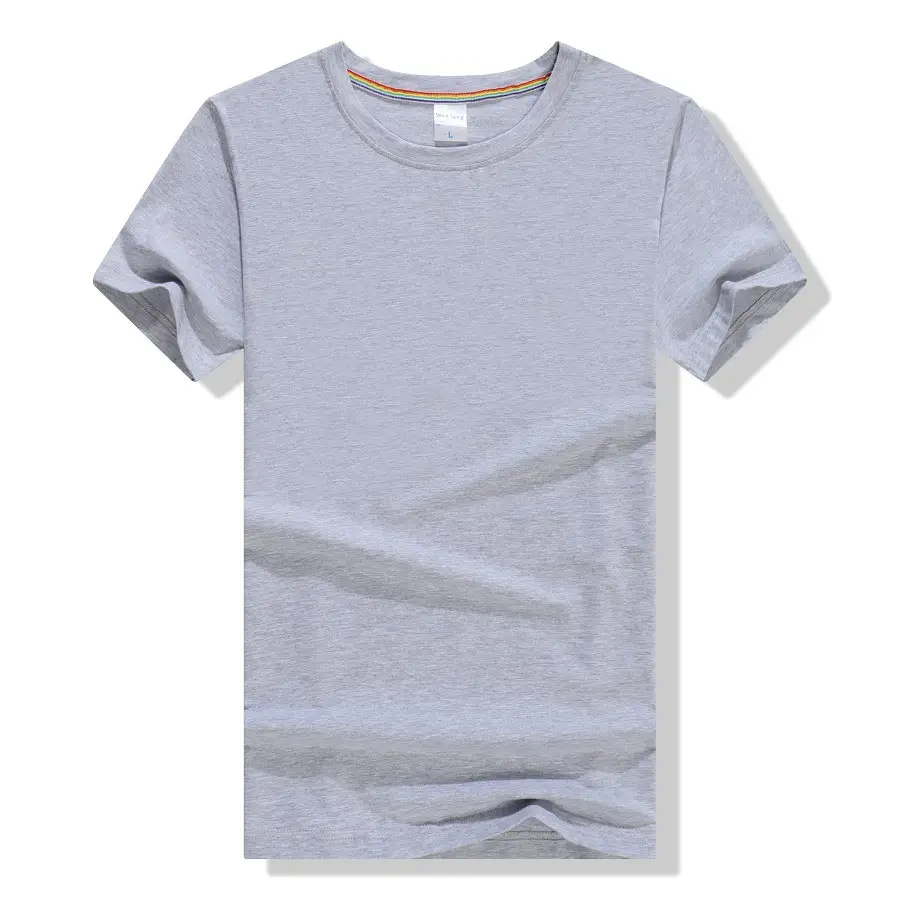 Men Red Ice Silk Cotton T-Shirt Short Sleeve Stretchy - Image 3