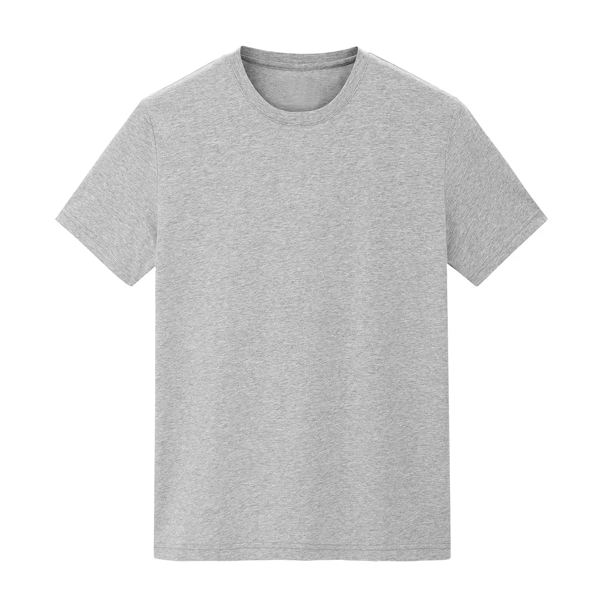 Men Grey Slim Fit T-Shirt Round Neck All Match