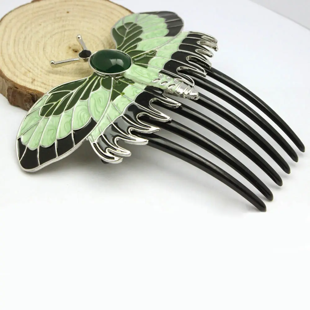Butterfly Hair Comb with Rose Gold Accents - Image 3