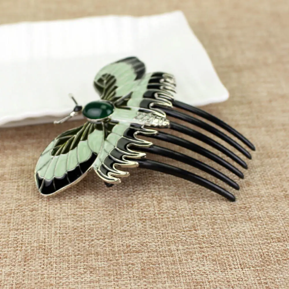 Butterfly Hair Comb with Rose Gold Accents - Image 4