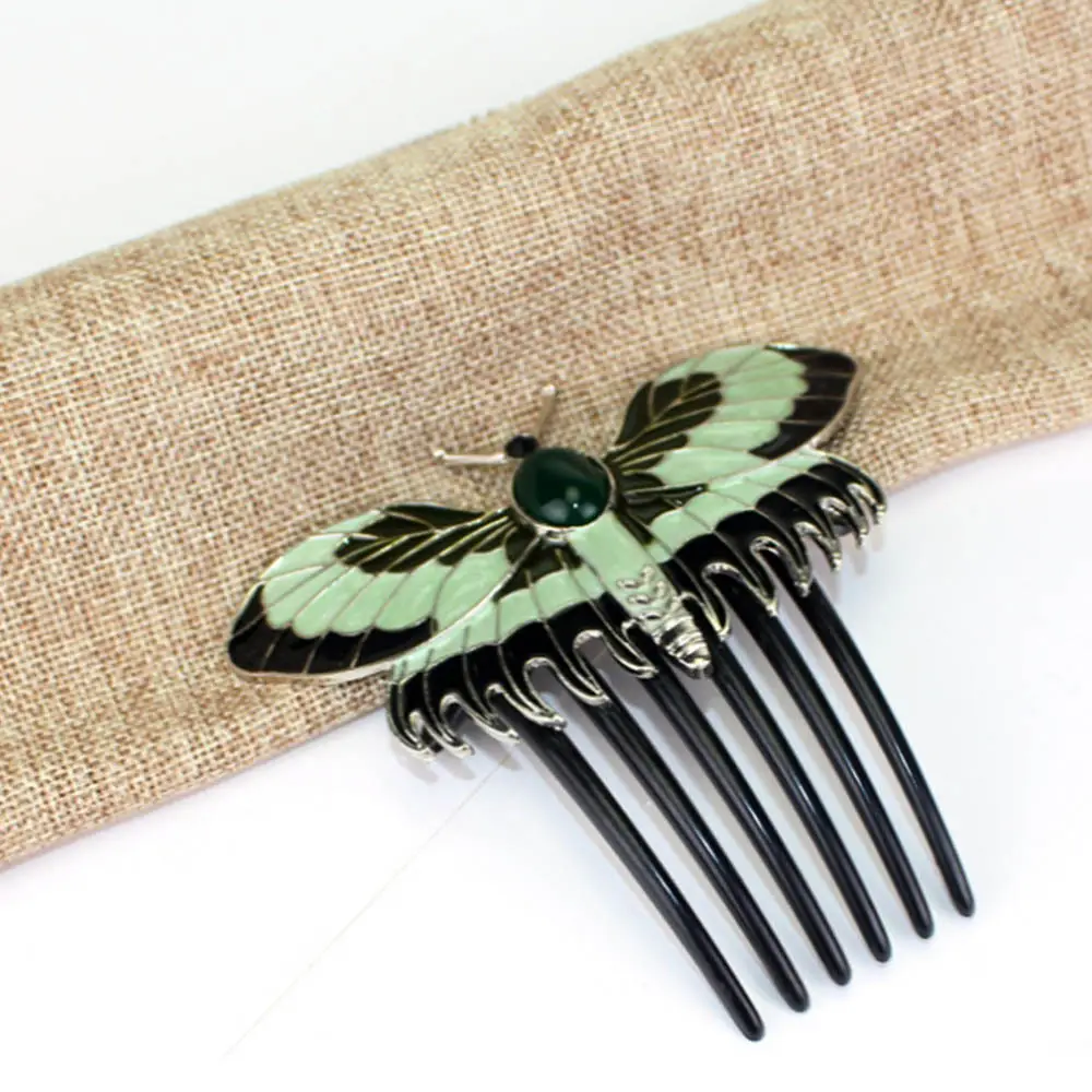 Butterfly Hair Comb with Rose Gold Accents - Image 5