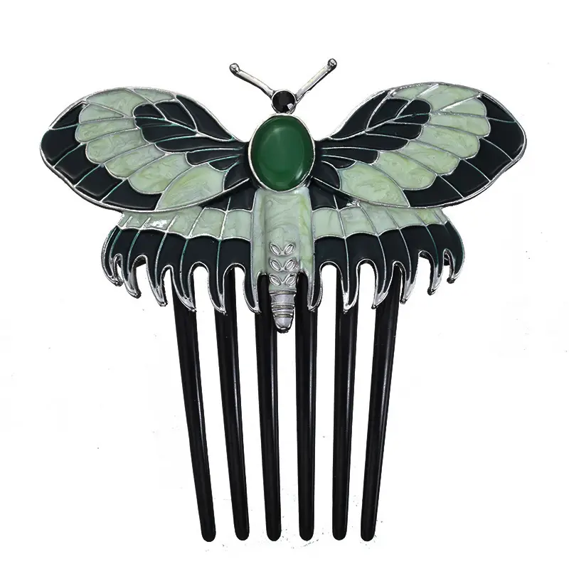Butterfly Hair Comb with Rose Gold Accents - Image 6