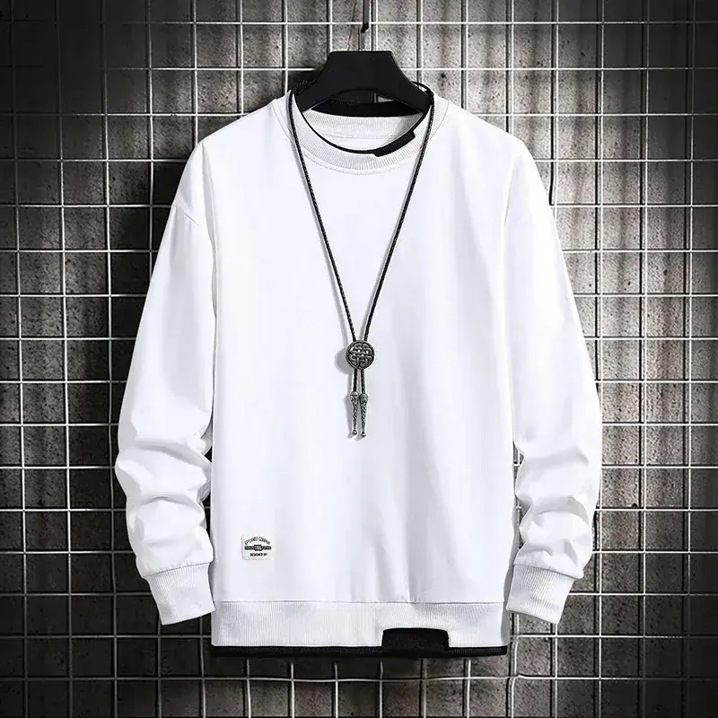 Men Light Blue Sweatshirt Round Neck Long Sleeve Casual Wear - Image 9