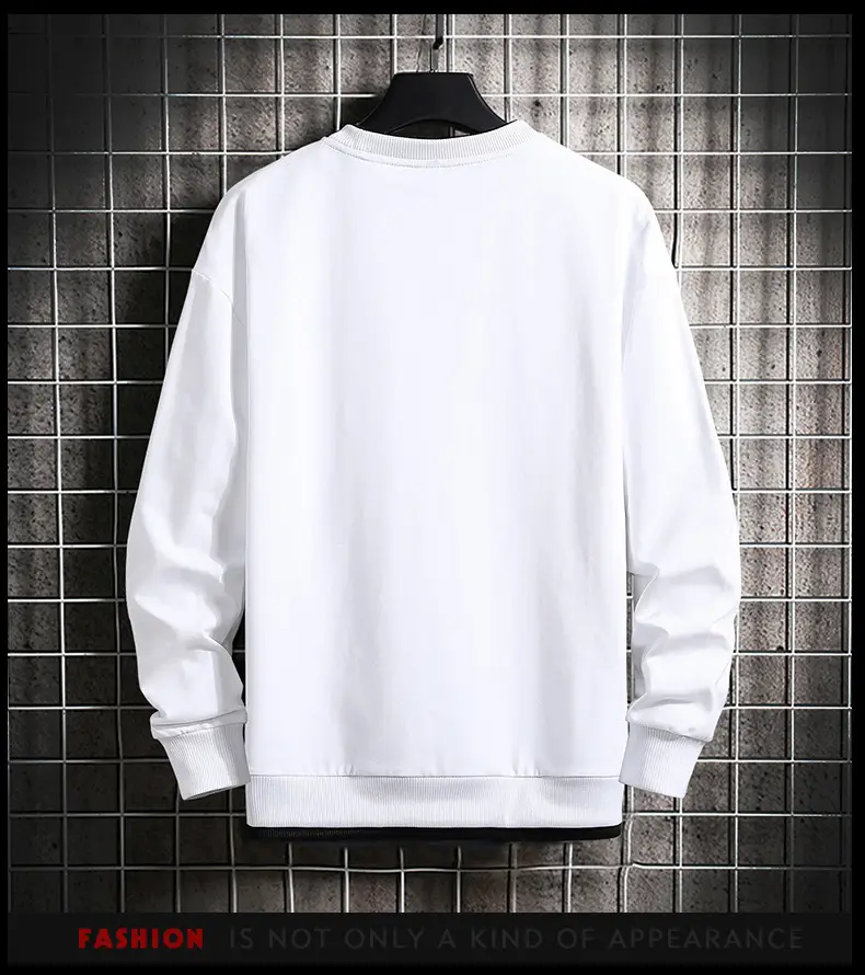 Men Light Blue Sweatshirt Round Neck Long Sleeve Casual Wear — feature 7