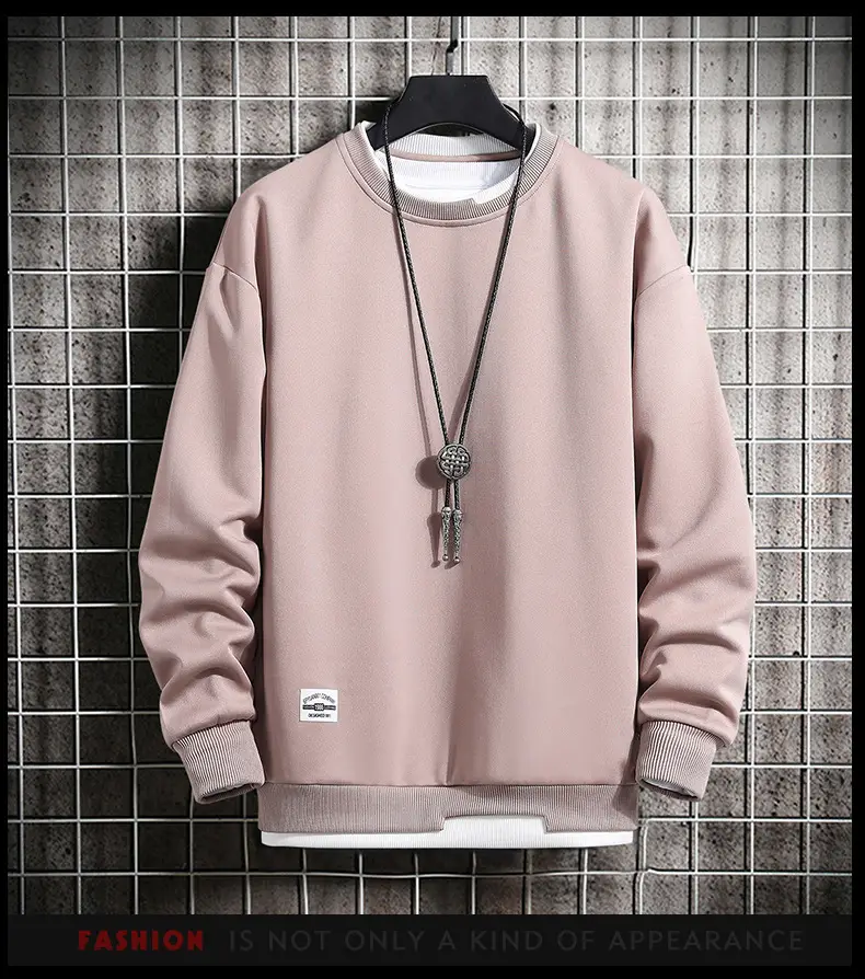 Men Light Blue Sweatshirt Round Neck Long Sleeve Casual Wear — feature 8