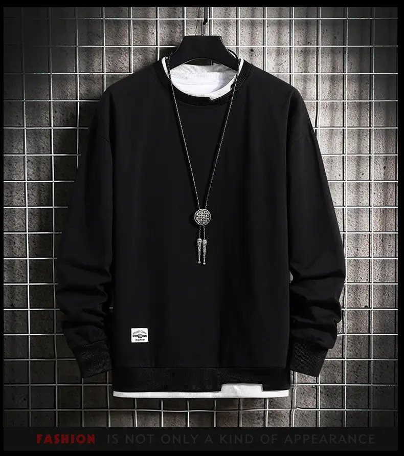 Men Light Blue Sweatshirt Round Neck Long Sleeve Casual Wear — feature 9