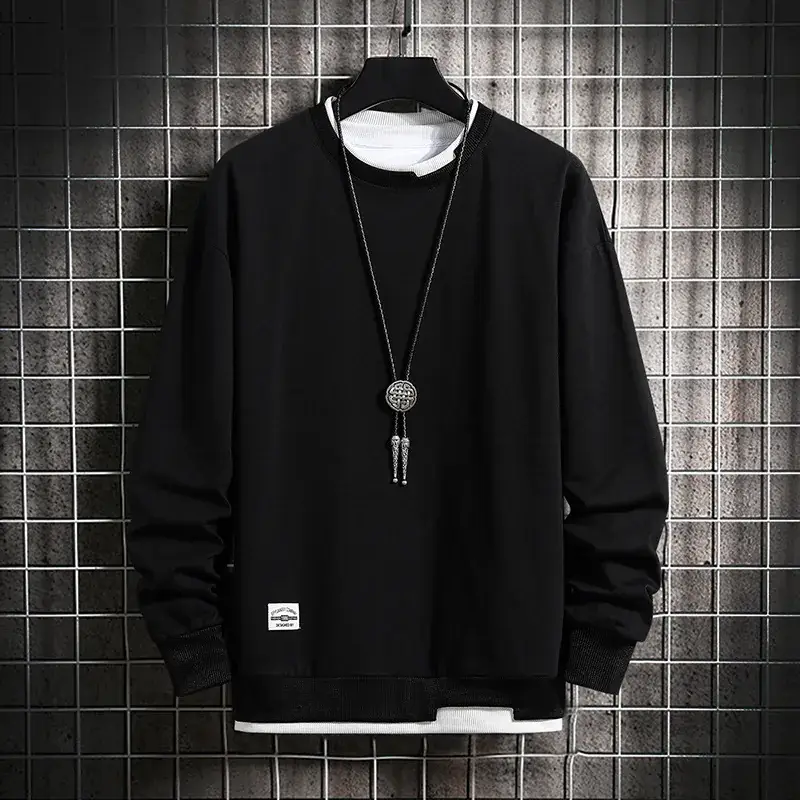 Men Light Blue Sweatshirt Round Neck Long Sleeve Casual Wear - Image 2
