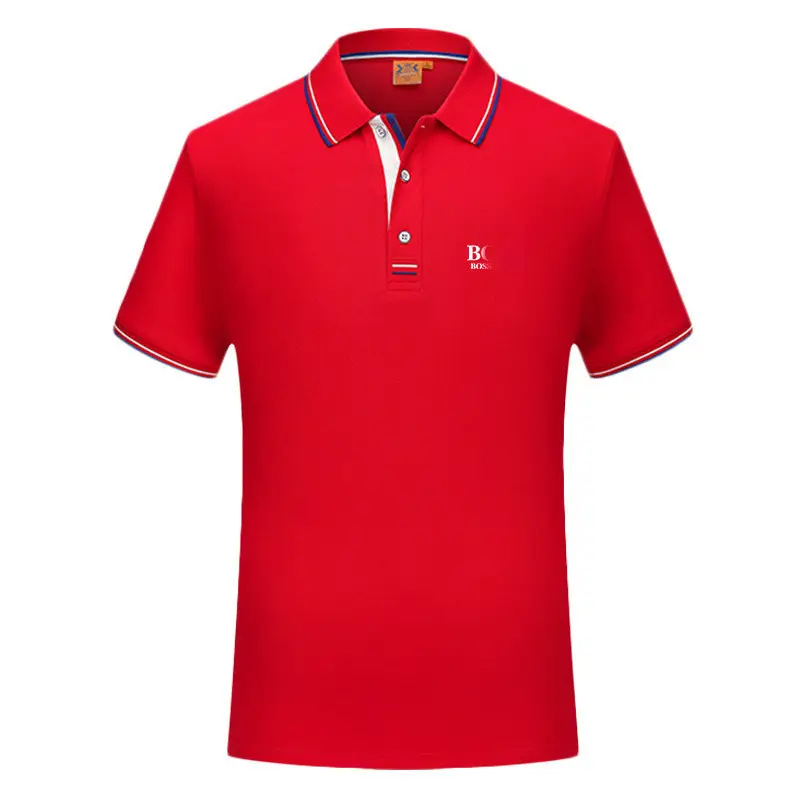 Men's Navy Polo Shirt with Red White Trim - Image 5