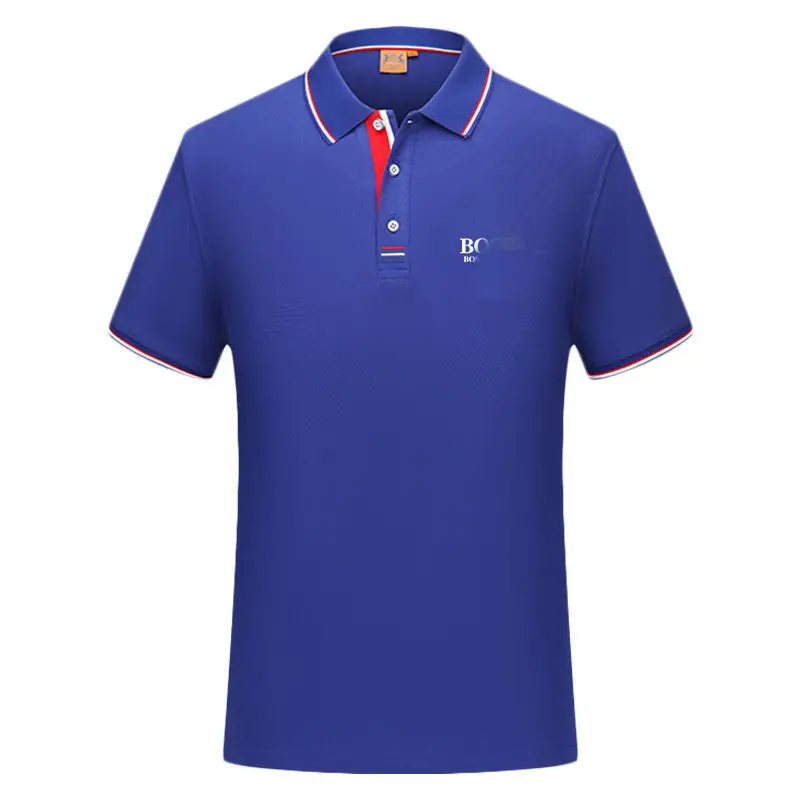 Men's Navy Polo Shirt with Red White Trim - Image 4
