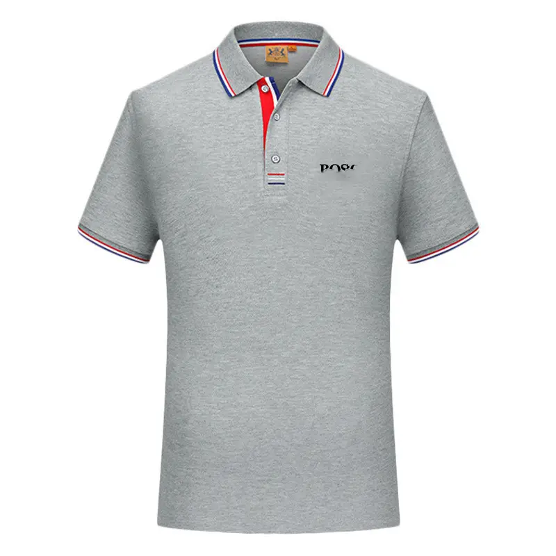 Men's Navy Polo Shirt with Red White Trim - Image 2