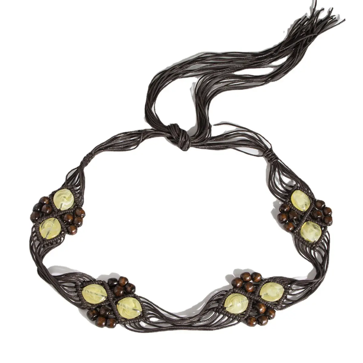 Bohemian Waist Rope Belt with Yellow Beads - Image 7
