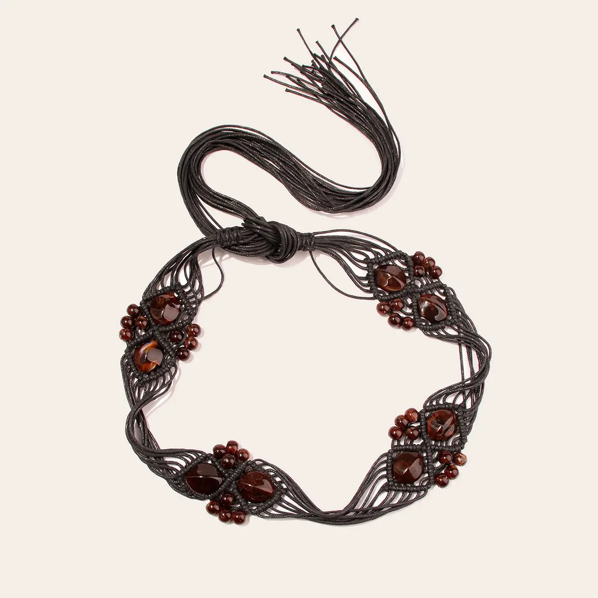 Bohemian Waist Rope Belt with Yellow Beads