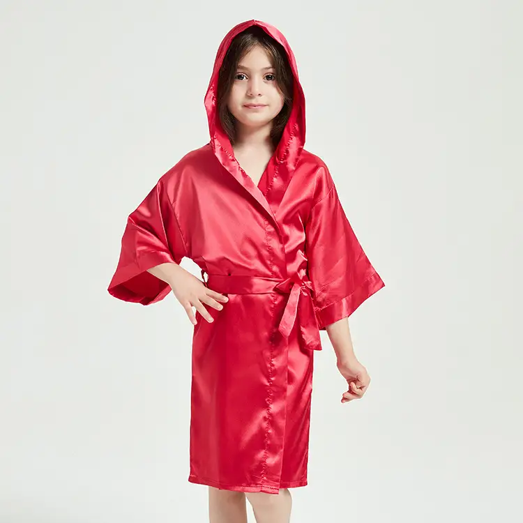 Children's Red Hooded Bathrobe with Hood - Image 7