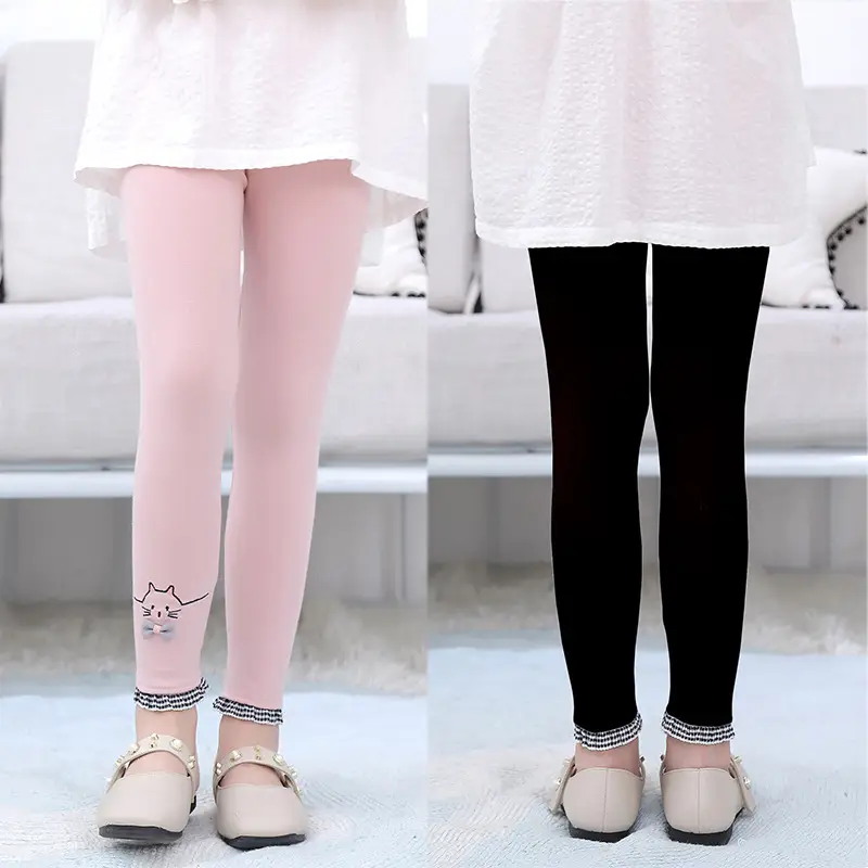 Girls Cotton Cartoon Embroidered Leggings Spring Autumn - Image 7
